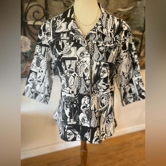 Vintage Picasso Cubism Abstract Art Jacket Size XL - Picture 7 of 13